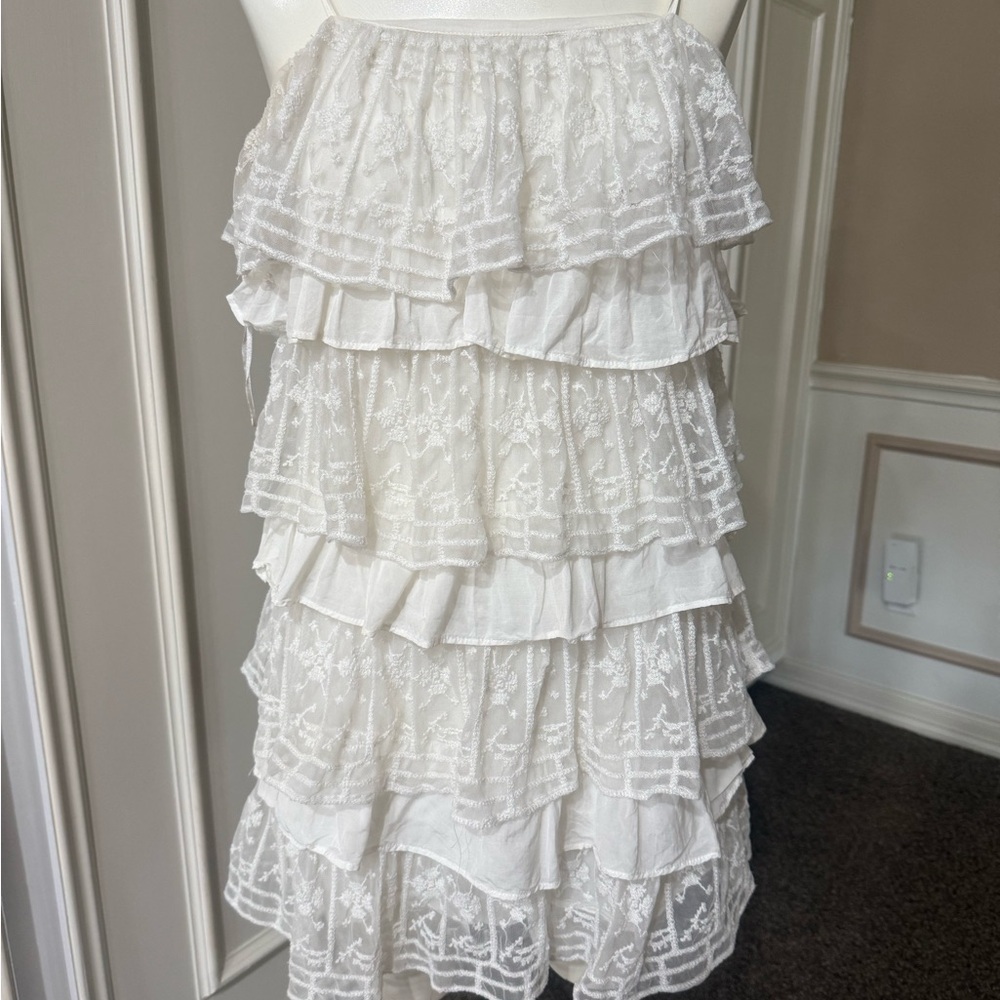White Lace Tiered Skirt